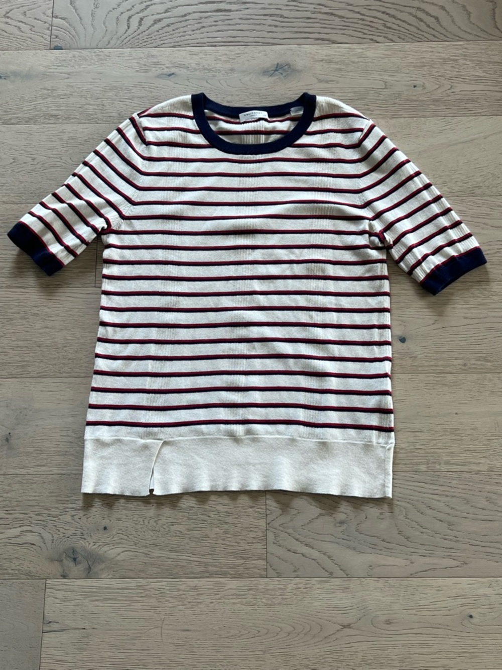 Equipment Stripe Short-Sleeve Sweater - cotton and cashmere